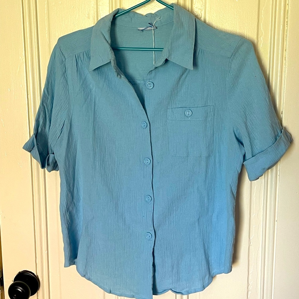 Vintage Baby Blue Gauze set. See measurements